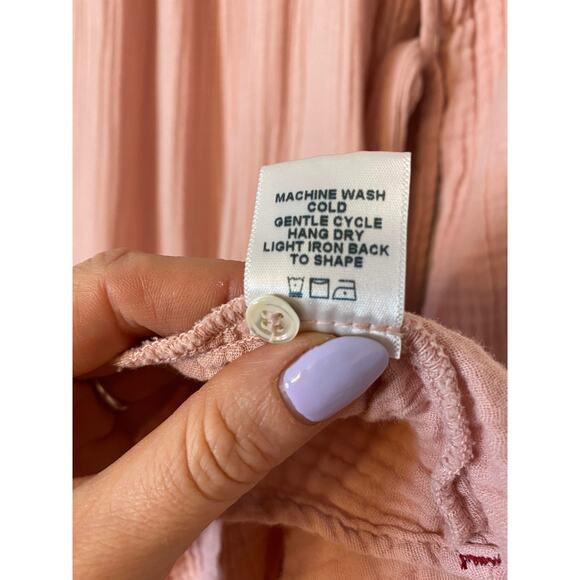 XIRENA Pink Gauze Belted Long Sleeve Maxi Dress US S - Picture 12 of 12